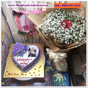 Combo Bánh Kem & Hoa Tươi - MM54